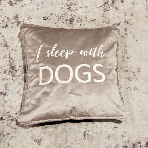 Other - I sleep with dogs pillow gray new with tags